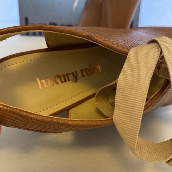 COPY - Luxury Rebel Tan Lace Up Wedges 38.5 EUC - Picture 6 of 8